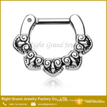 Silver Color 316L Surgical Steel Tribal Septum Ring Jewelry